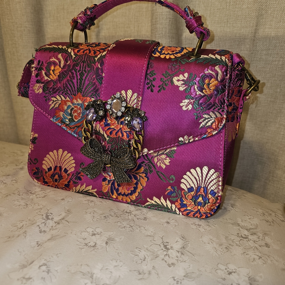 ALDO floral Embroidered Handbag - Purple